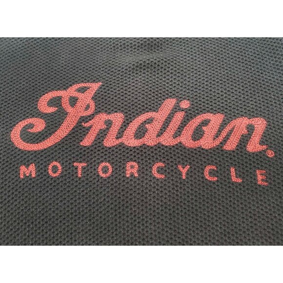 Lucky Brand Indian Motorcycle Men's Zip Sweater Cardigan Black Red Chainstitch L - Picture 6 of 10